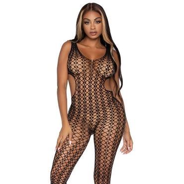 LEG AVENUE - Lattice Net Bodystocking – One Size – DelighToys