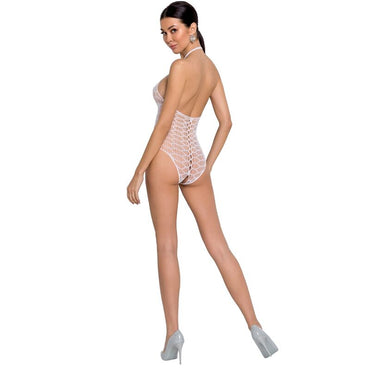 Passion Sensual Fishnet Teddy with Crotch Opening – Lingerie – RED – product photo 2