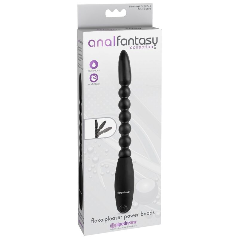 Experience intense sensations with Anal Fantasy Power Beads. Flexible, three-speed vibrations, waterproof, and phthalate-free. Perfect for anal pleasure.3
