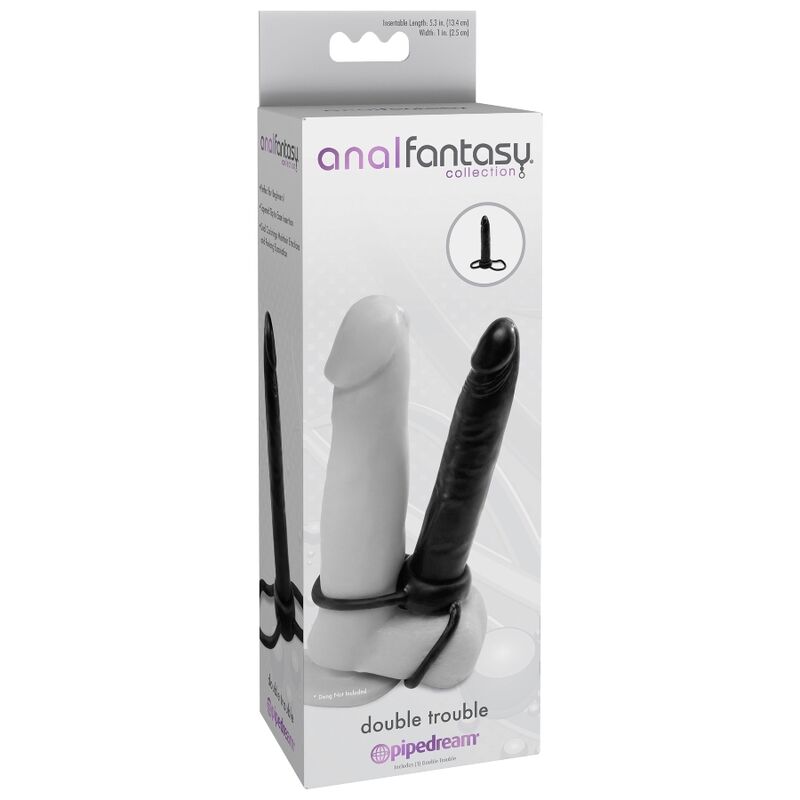 Experience thrilling double penetration with the Anal Fantasy Double Penetration Cock Ring. Performance-enhancing, body-safe silicone, and perfectly sized for pleasure.3