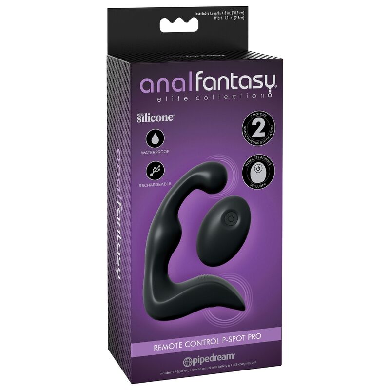 Explore intense prostate and perineum stimulation with the Anal Fantasy Remote Control P-Spot Pro. Dual motors, 9 vibration modes, and ergonomic design for explosive pleasure.3