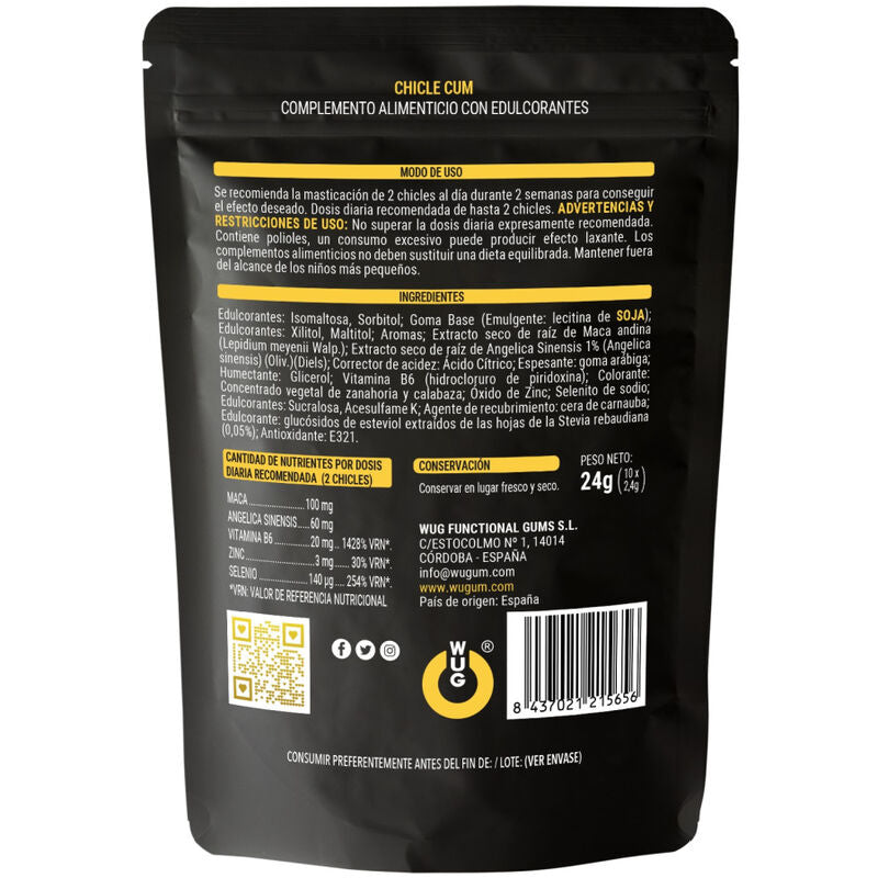 Wug Sex Sense - Cum Ejaculation Increase Gum & Semen Banana Flavor 10 Units