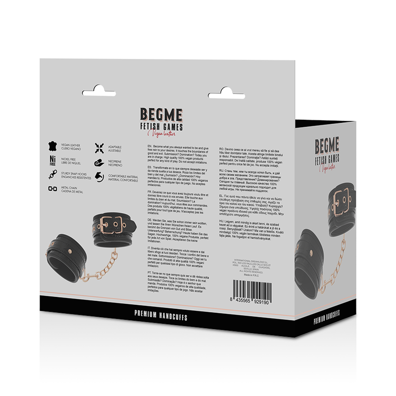 Begme - Black Edition Premium Handcuffs With Neoprene Lining