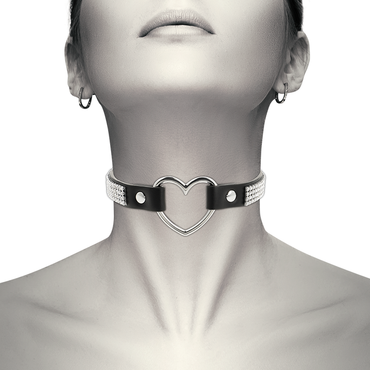 DelighToys - Coquette Chic Desire Vegan Leather Choker Heart Accent
