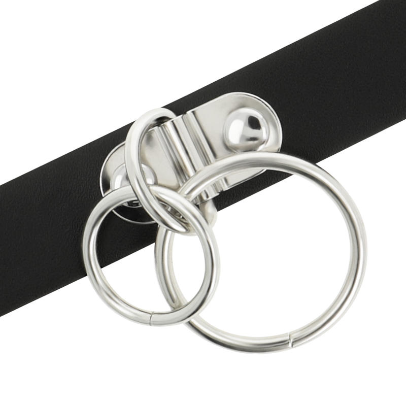 DelighToys - Coquette Chic Desire Double Ring Vegan Leather Adjustable Choker