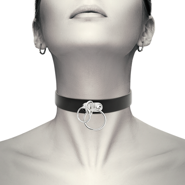 DelighToys - Coquette Chic Desire Double Ring Vegan Leather Adjustable Choker