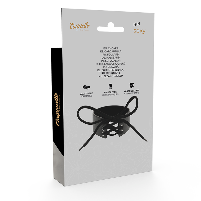 DelighToys - Coquette – Chic Desire Vegan Leather Adjustable Choker (1)