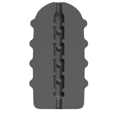 Enjoy diverse sensations with the All Black Masturbator Bumpy. Textured exterior, cavernous interior, and body-safe. Perfect for intense solo play.1