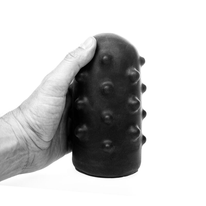 Enjoy diverse sensations with the All Black Masturbator Bumpy. Textured exterior, cavernous interior, and body-safe. Perfect for intense solo play.34