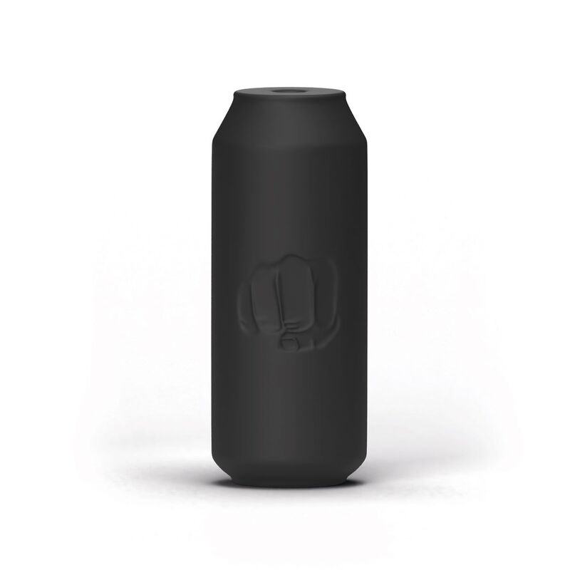 Enjoy a rush of pleasure with the All Black Masturbator Energy. Fun can-style design, unique cavernous interior, body-safe. Made in Belgium for intense satisfaction.3