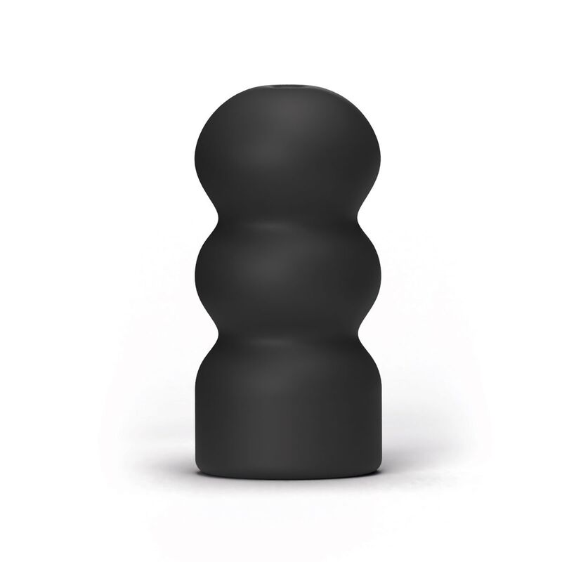 Experience style and pleasure with the All Black Masturbator Pookie. Artistic curves, ridged interior, and body-safe material. Perfect for display and intense play.3