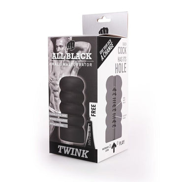 Enjoy intense pleasure with the All Black Masturbator Twink. Spiral grip, ribbed interior, and body-safe material. Perfect for playful, satisfying solo sessions.2