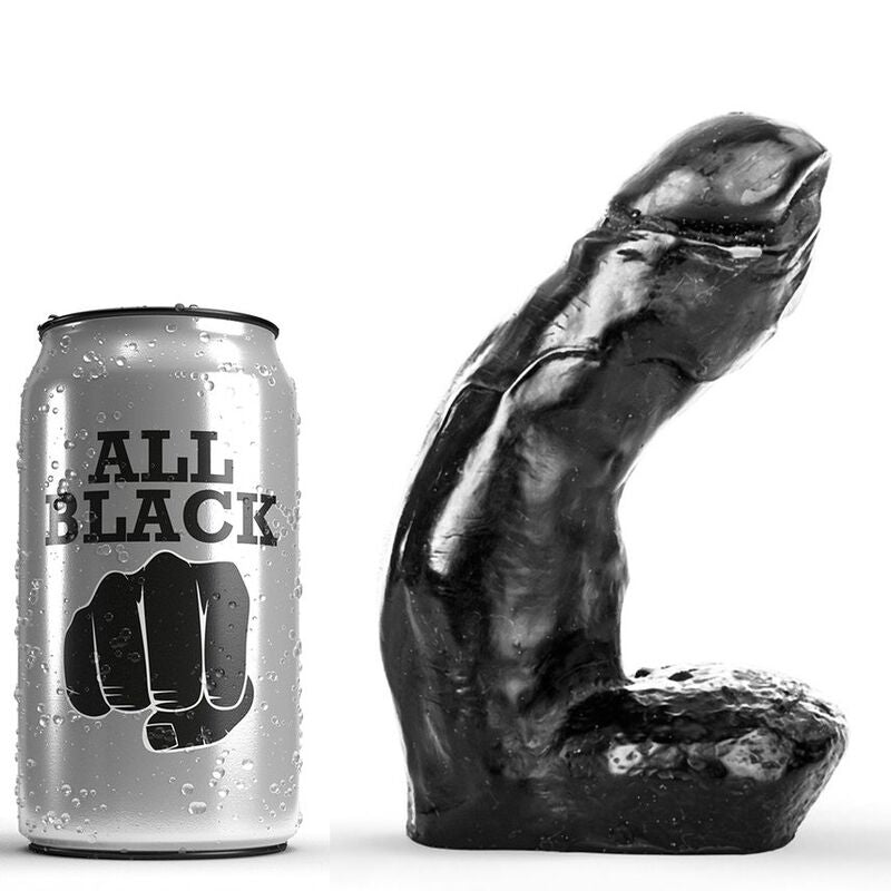 Enjoy lifelike sensations with the All Black Dildo Realistic Jerked. Compact, smooth, and body-safe, perfect for beginners. Compatible with water and silicone lubricants.1