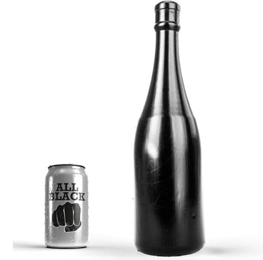 All Black Bottle Anal Plug champagne-shaped large anal toy 30cm insertable phthalate-free All Black Anal Bottle offers deep, full sensations with a champagne bottle shape. Hypoallergenic, waterproof, and compatible with water and silicone-based lubricants.1