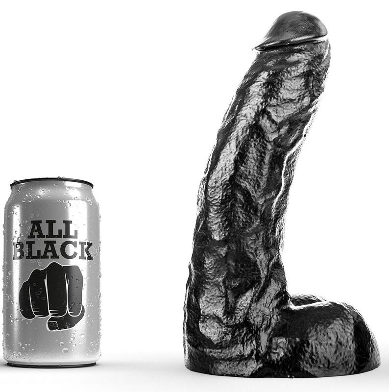 All Black big dildo, extra-large dildo, smooth anal and vaginal dildo, body-safe phthalate-free toy, versatile solo and partner play, Black Hole lubricants, All Black collection, 25.5 cm pleasure dildo, intense sensation toy, large smooth dildo1