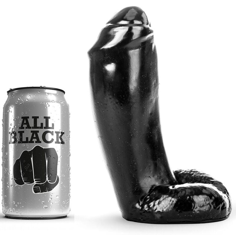 Discover realistic sensations with the All Black Dildo Realistic Testicles. Perfect for all levels, body-safe, and compatible with water or silicone lubricants.1