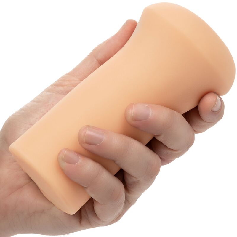 CaliExotics Boundless Male Stroker features a textured chamber, soft Pure Skin feel and closed-end suction. Available in transparent, beige, and caramel brown.11