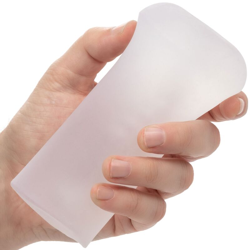 CaliExotics Boundless Male Stroker features a textured chamber, soft Pure Skin feel and closed-end suction. Available in transparent, beige, and caramel brown.4