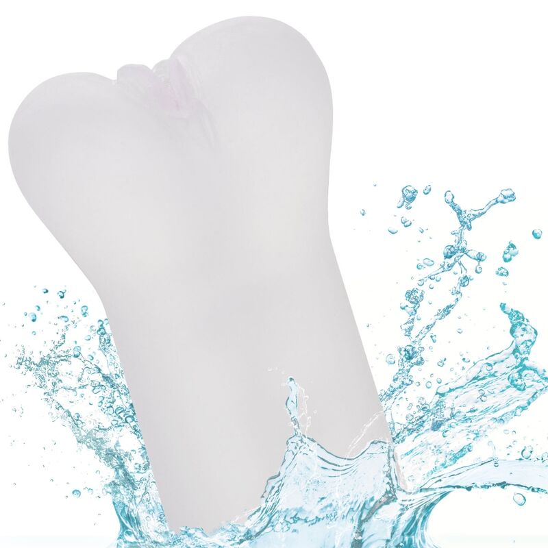 CalExotics Vulva Male Stroker offers soft Pure Skin texture, multi-textured chamber, and closed-end suction. Available in clear, beige, and brown.5