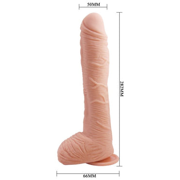Baile Alex Realistic Dildo features lifelike design, curved shaft, soft TPR skin, and strong suction cup for hands-free, G-spot or prostate stimulation.2