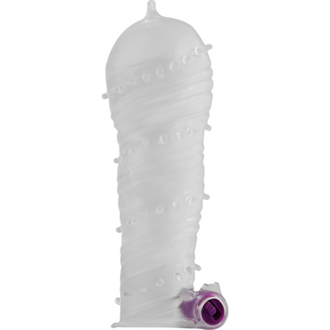 OHMAMA - Textured Penis Sheath Wide Tip and Vibrating Bullet by Deligh