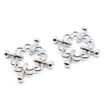 OHMAMA - Metallic Flower Clips – Adjustable and Hypoallergenic