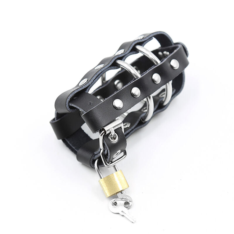 OHMAMA - Leather Sheath Metal Rings and Padlock by DelighToys
