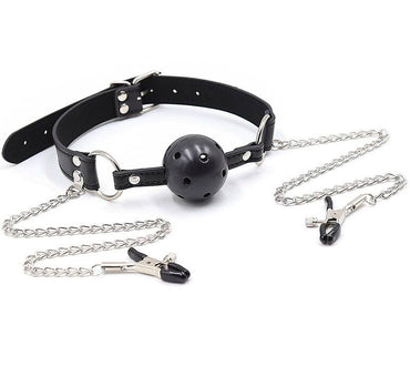 OHMAMA - Ball Gag Vents and Nipple Clamps by DelighToys