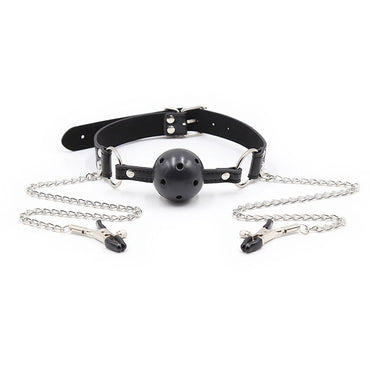 OHMAMA - Ball Gag Vents and Nipple Clamps by DelighToys