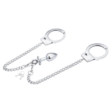 OHMAMA - Fetish – Metal Handcuffs Chain and Plug