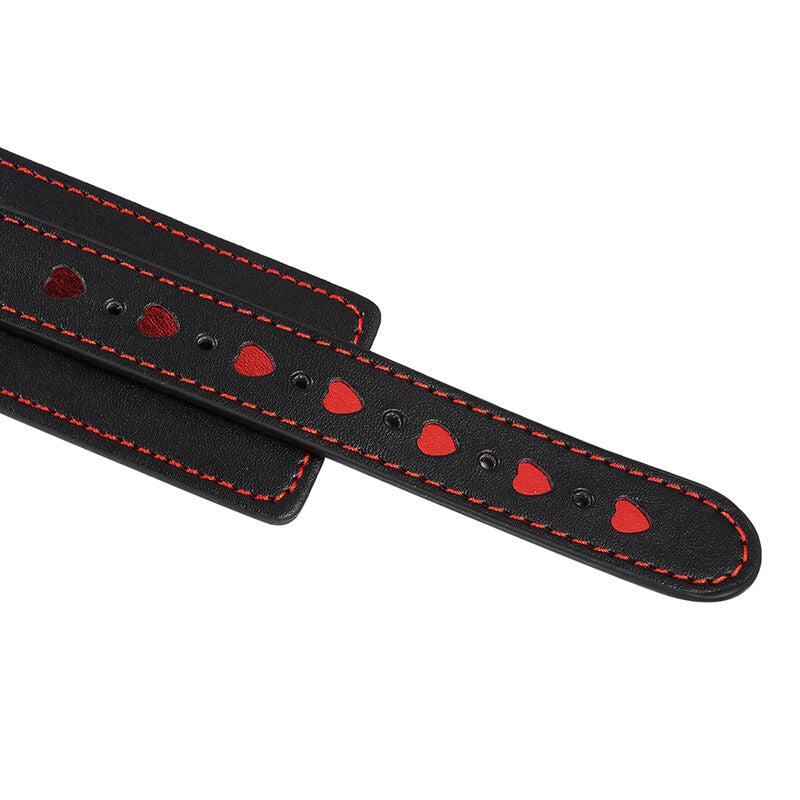 OHMAMA - Heart Inlaid Faux Leather Handcuffs by DelighToys