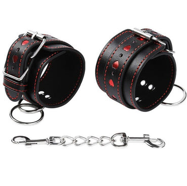 OHMAMA - Heart Inlaid Faux Leather Handcuffs by DelighToys