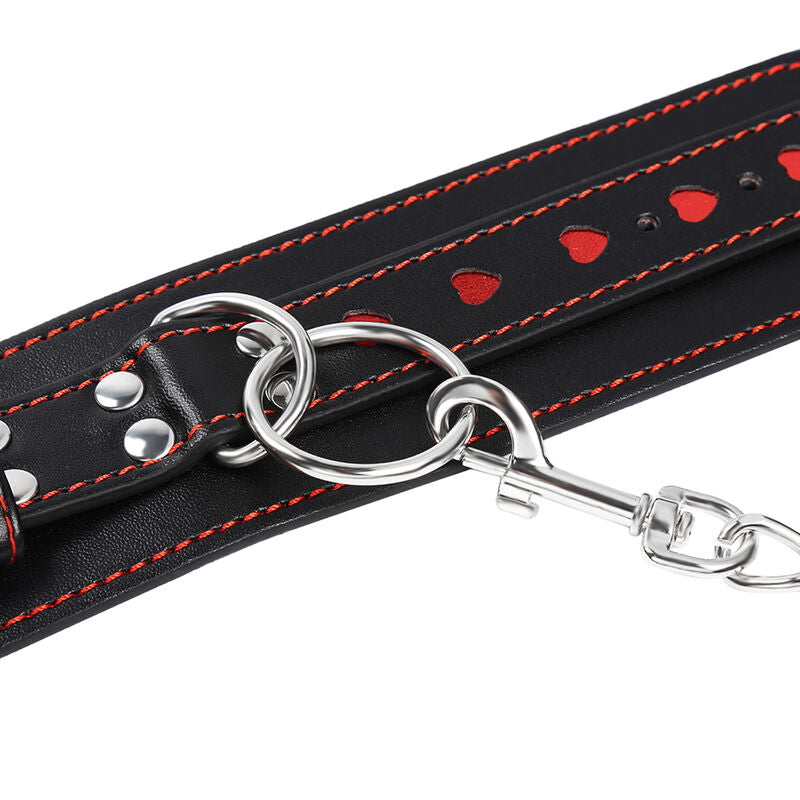 OHMAMA - Heart Inlaid Faux Leather Handcuffs by DelighToys