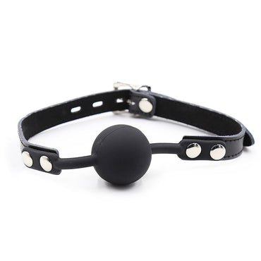 OHMAMA - Silicone Ball Gag Adjustable Leather Strap by DelighToys