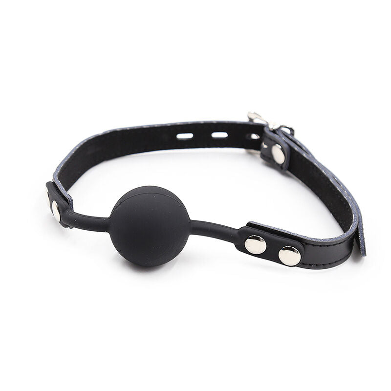 OHMAMA - Silicone Ball Gag Adjustable Leather Strap by DelighToys