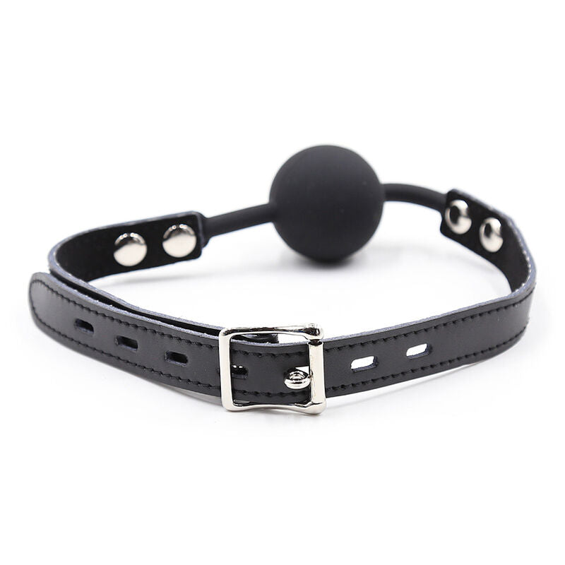 OHMAMA - Silicone Ball Gag Adjustable Leather Strap by DelighToys