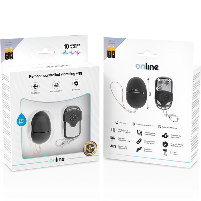 Online - Remote Control Vibrating Egg S Black