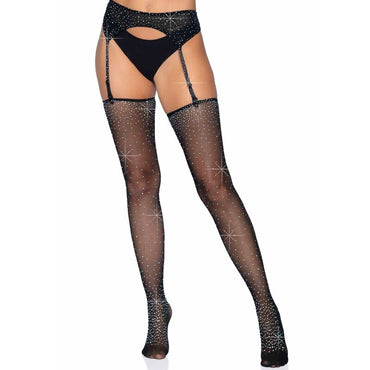 LEG AVENUE - Garter Belt and Stockings Set – One Size