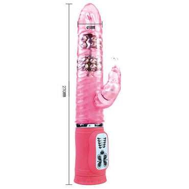 Baile Cute Bunny Vibrator offers 10 functions of vibration and rotation with dual stimulation. Soft TPR, metal balls, and clitoral bunny for deep, irresistible pleasure.1