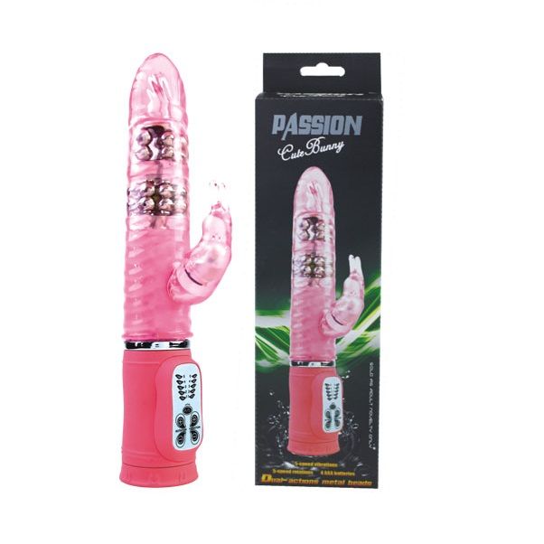 Baile Cute Bunny Vibrator offers 10 functions of vibration and rotation with dual stimulation. Soft TPR, metal balls, and clitoral bunny for deep, irresistible pleasure.5