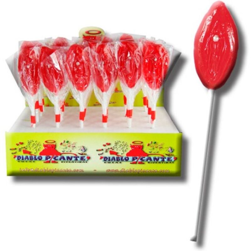 DelighToys - Diablo Goloso – Strawberry Flavored Gummy Lip Lollipop