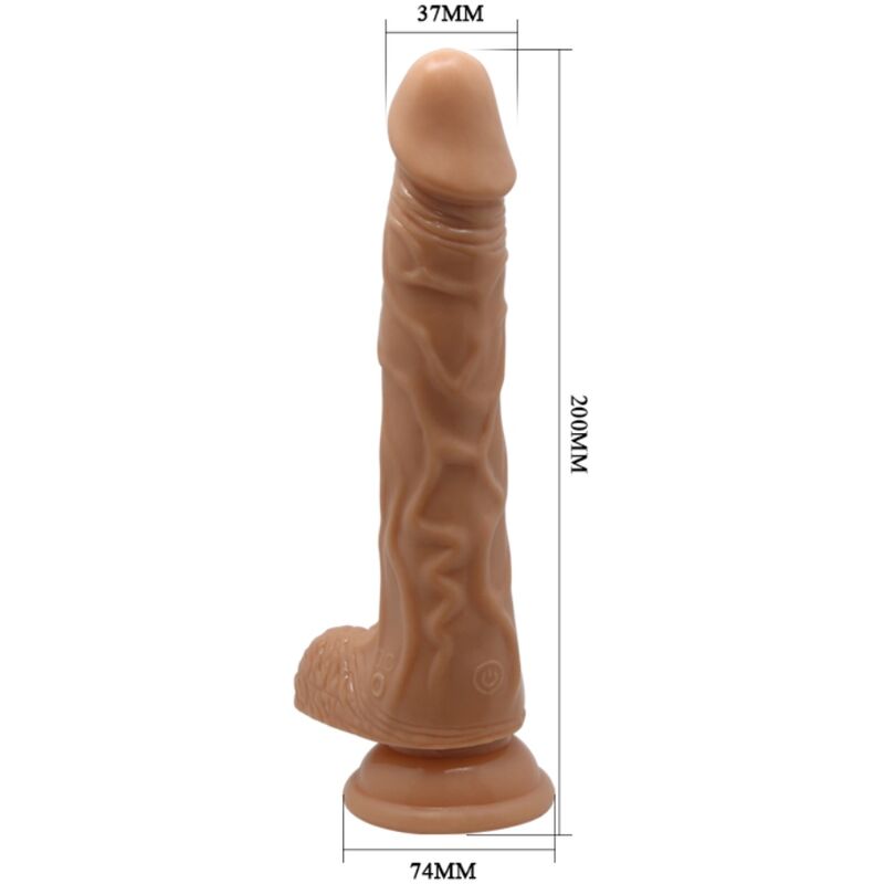 Baile Vibration Rotation Dildo offers 7 vibration, thrust, and rotation modes. Realistic feel with suction cup and USB rechargeable design for hands-free fun.4