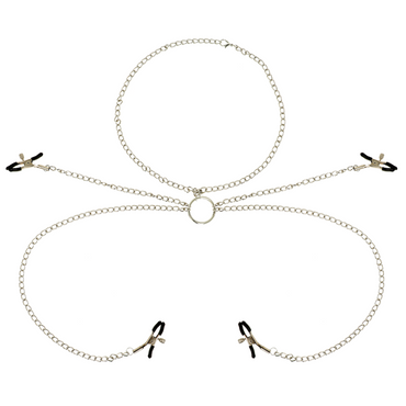 Ohmama Fetish 4 Nipple Clamps With Chain Necklace