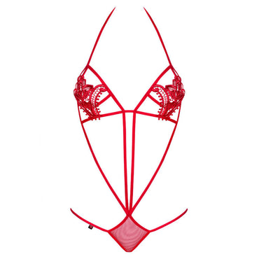 Obsessive Luiza Lace Teddy with Crossed Back Straps – Lingerie – BLACK – product photo 2