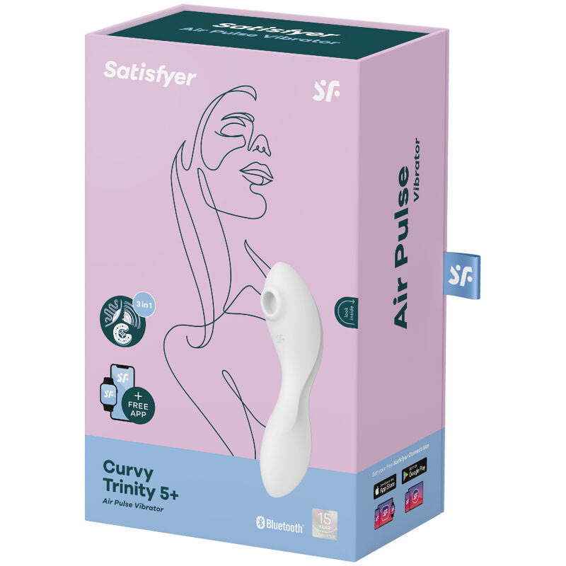 Satisfyer - Curvy Trinity 5 Air Pulse Stimulator & Vibrator App White