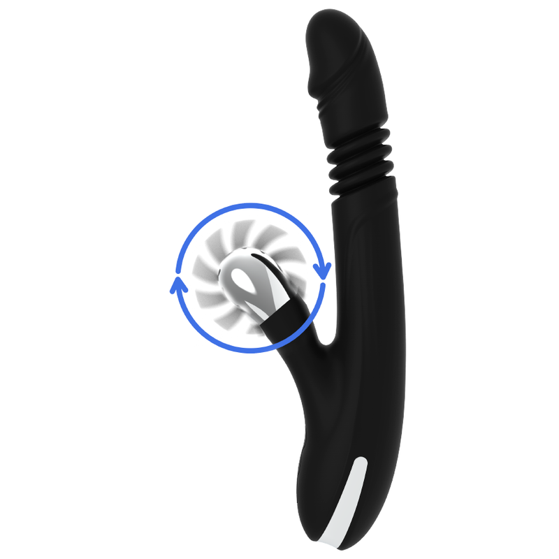 BLACK&SILVER - DelighToys Black&Silver Bunny Reed Up & Down Vibe