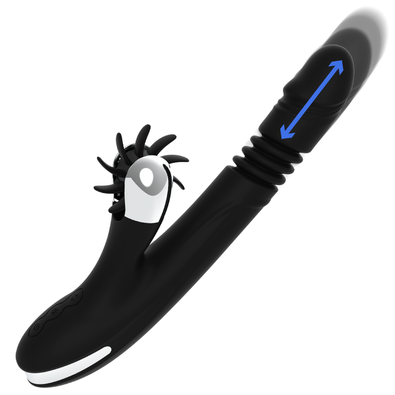 BLACK&SILVER - DelighToys Black&Silver Bunny Reed Up & Down Vibe