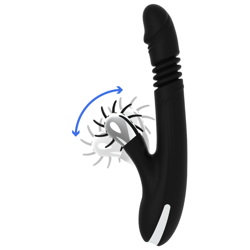 BLACK&SILVER - DelighToys Black&Silver Bunny Reed Up & Down Vibe