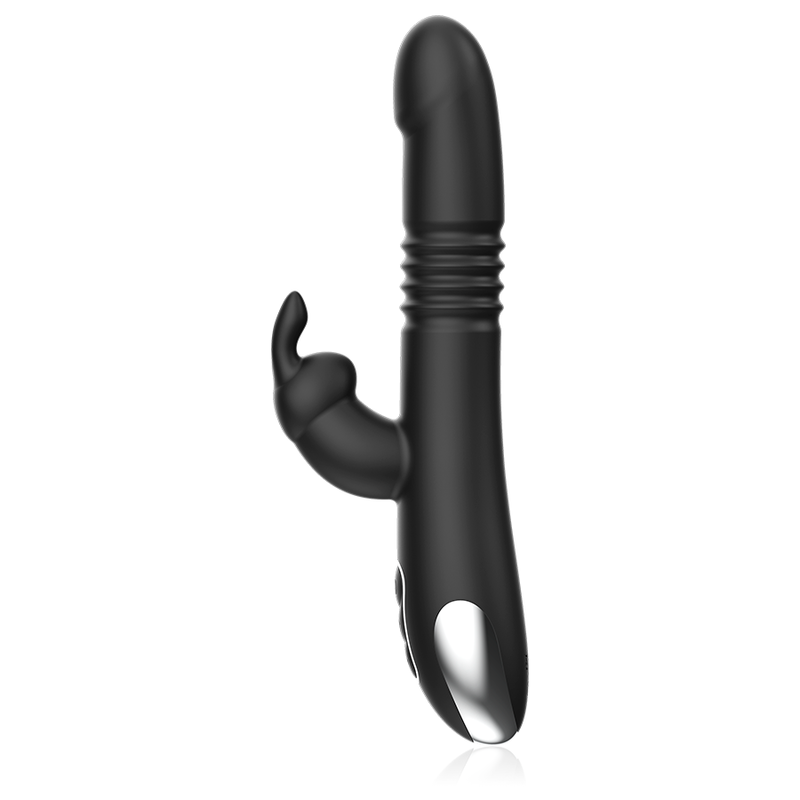 Experience intense G-spot pleasure with the Black Silver G-Spot Stimulating Vibe. Up & Down motion, clitoral stimulation, rotating pearls, USB rechargeable, and Watchme-compatible.5