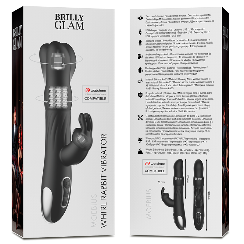 BRILLY GLAM - Moebius Rabbit Vibrator & Rotator Watchme Wireless Compati